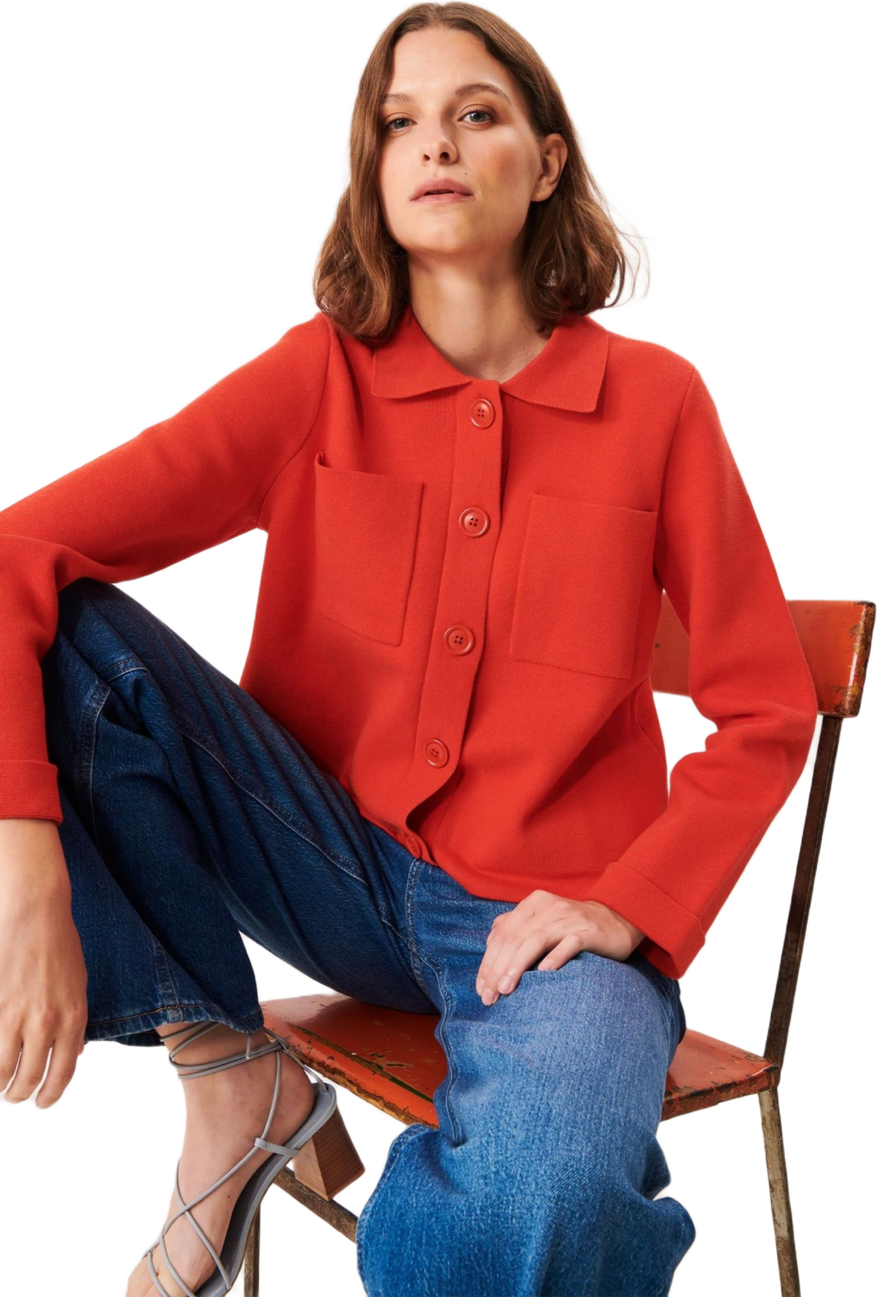 Alexis Cardigan - Red, från Jumperfabriken, i färgen red.