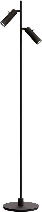 Golvlampa Pipeline Dubbel, från Herstal, i färgen mattsvart.