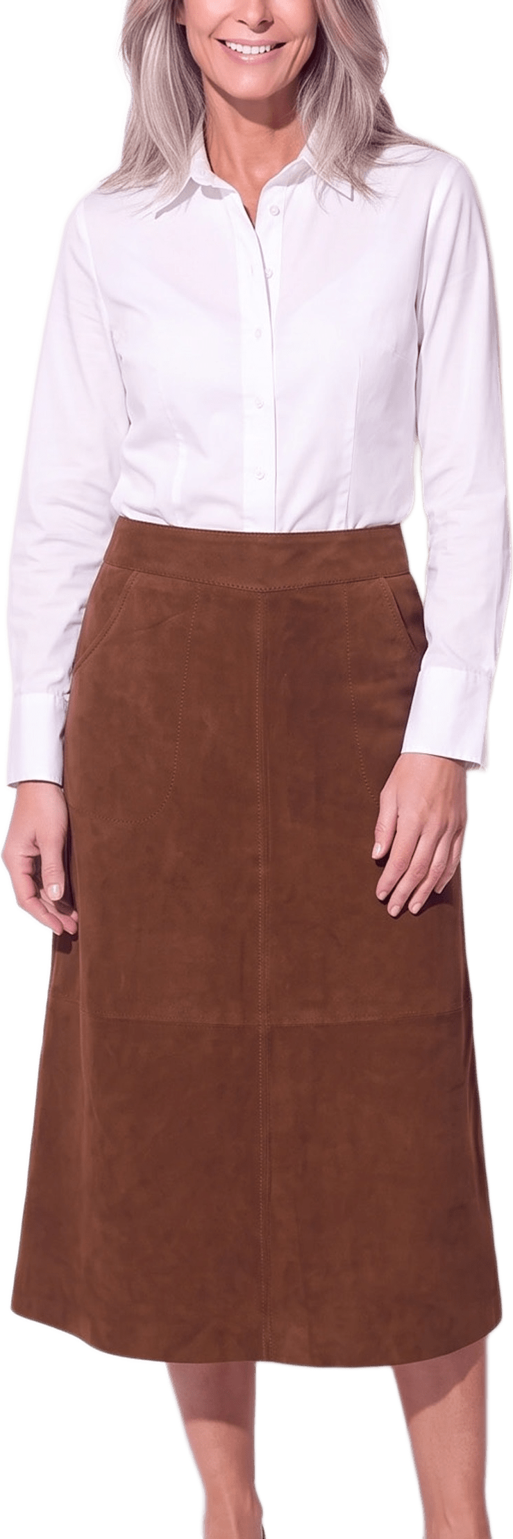 Dagmar Skirt, från Saki, i färgen walnut.