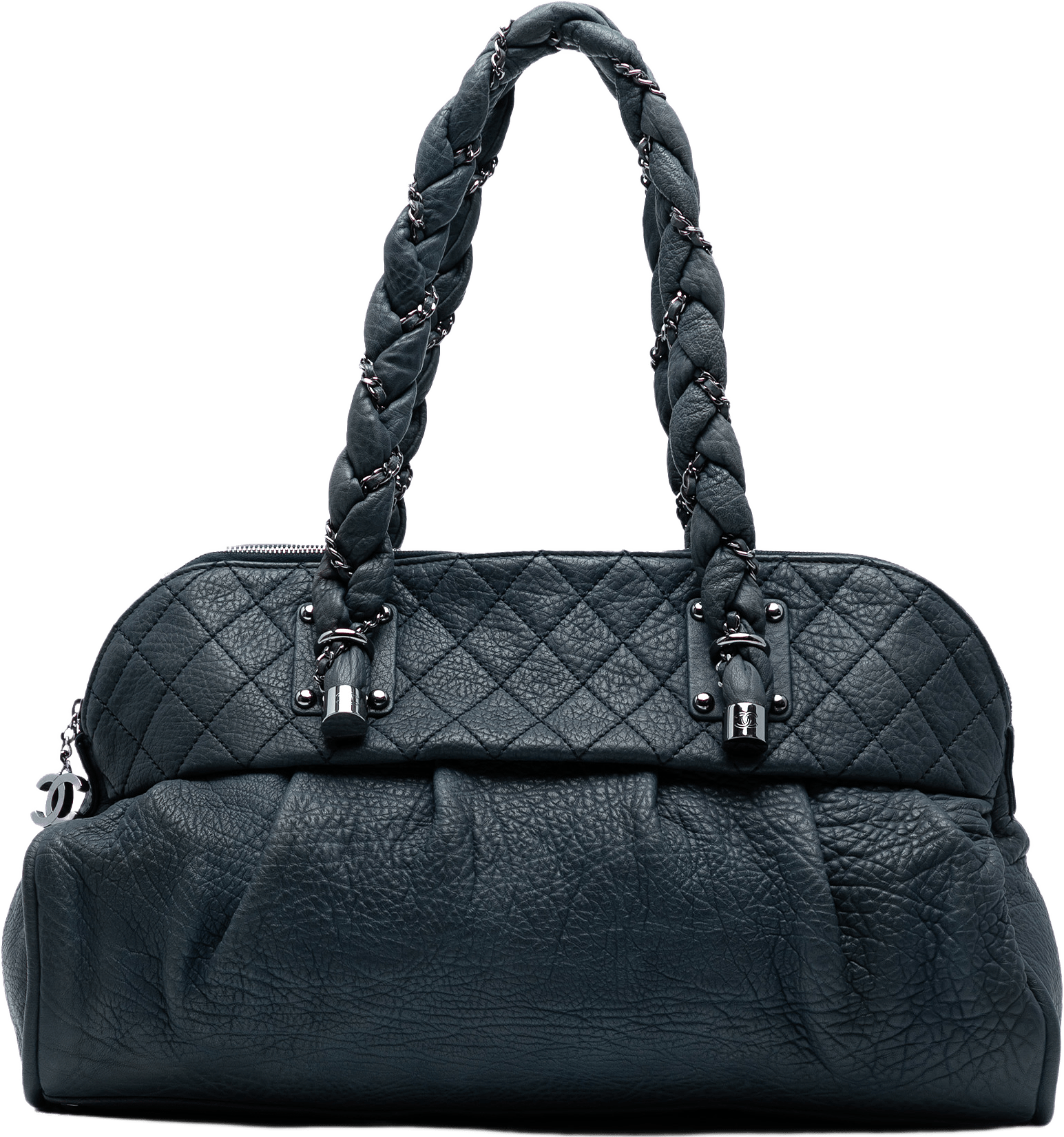 Chanel Calfskin Lady Braid Shoulder Bag, från Luxclusif, i färgen navy.