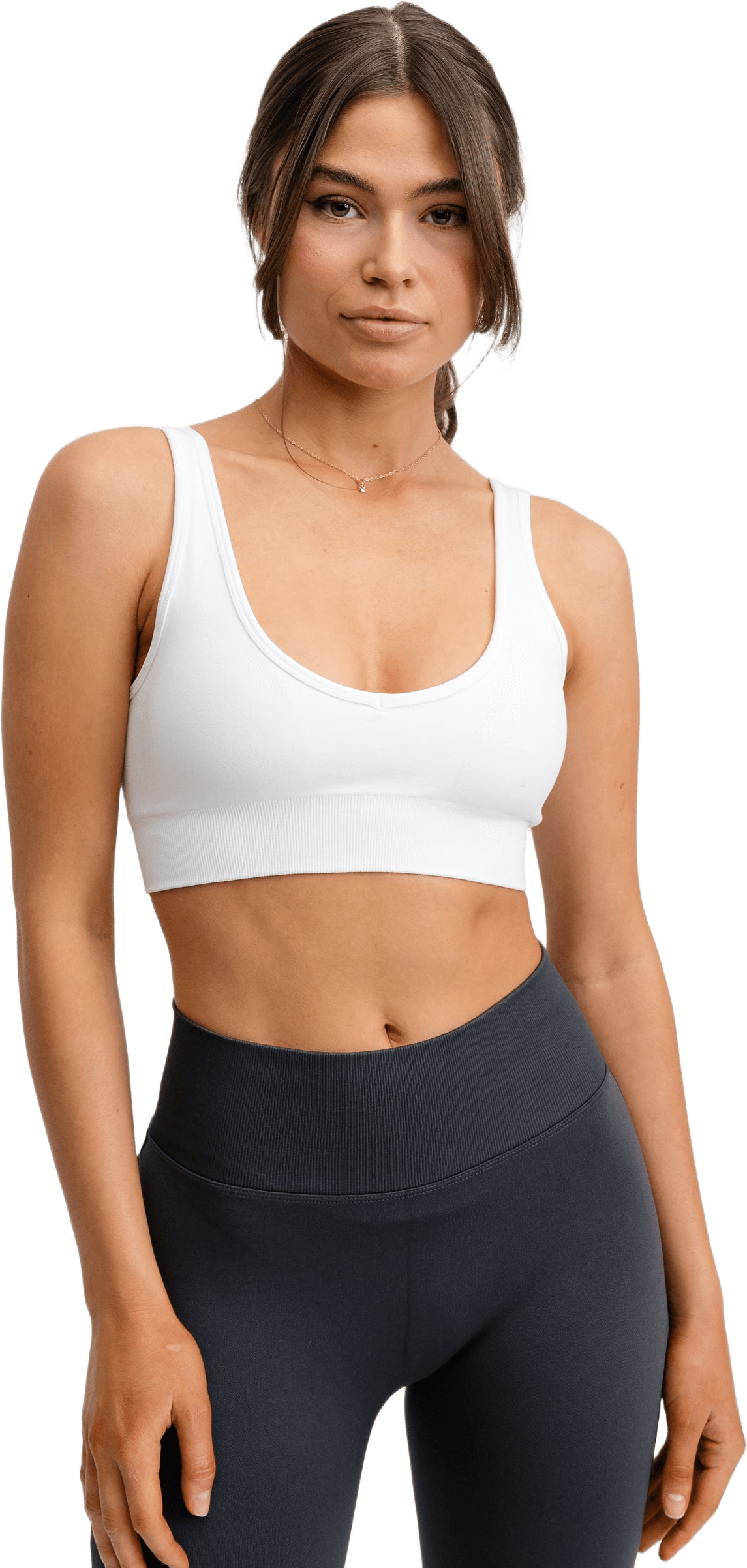Seamless Deep V Bra, från Drop of Mindfulness, i färgen white.