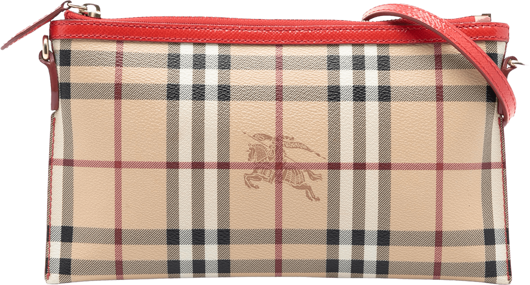 Burberry Haymarket Check Coated Canvas Peyton Crossbody, från Luxclusif, i färgen beige.