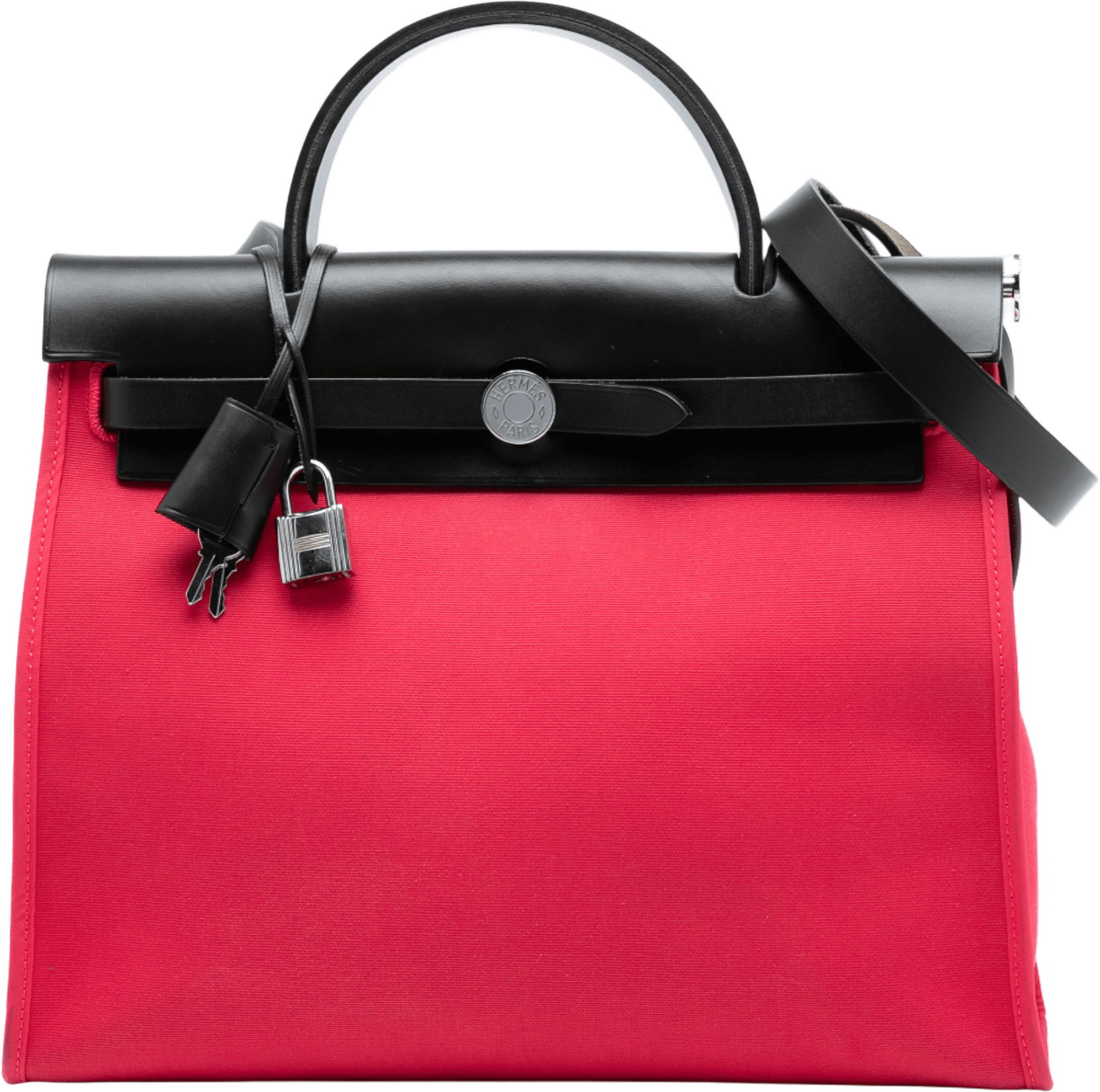 Hermès Toile Herbag Zip 31, från Luxclusif, i färgen strawberry.