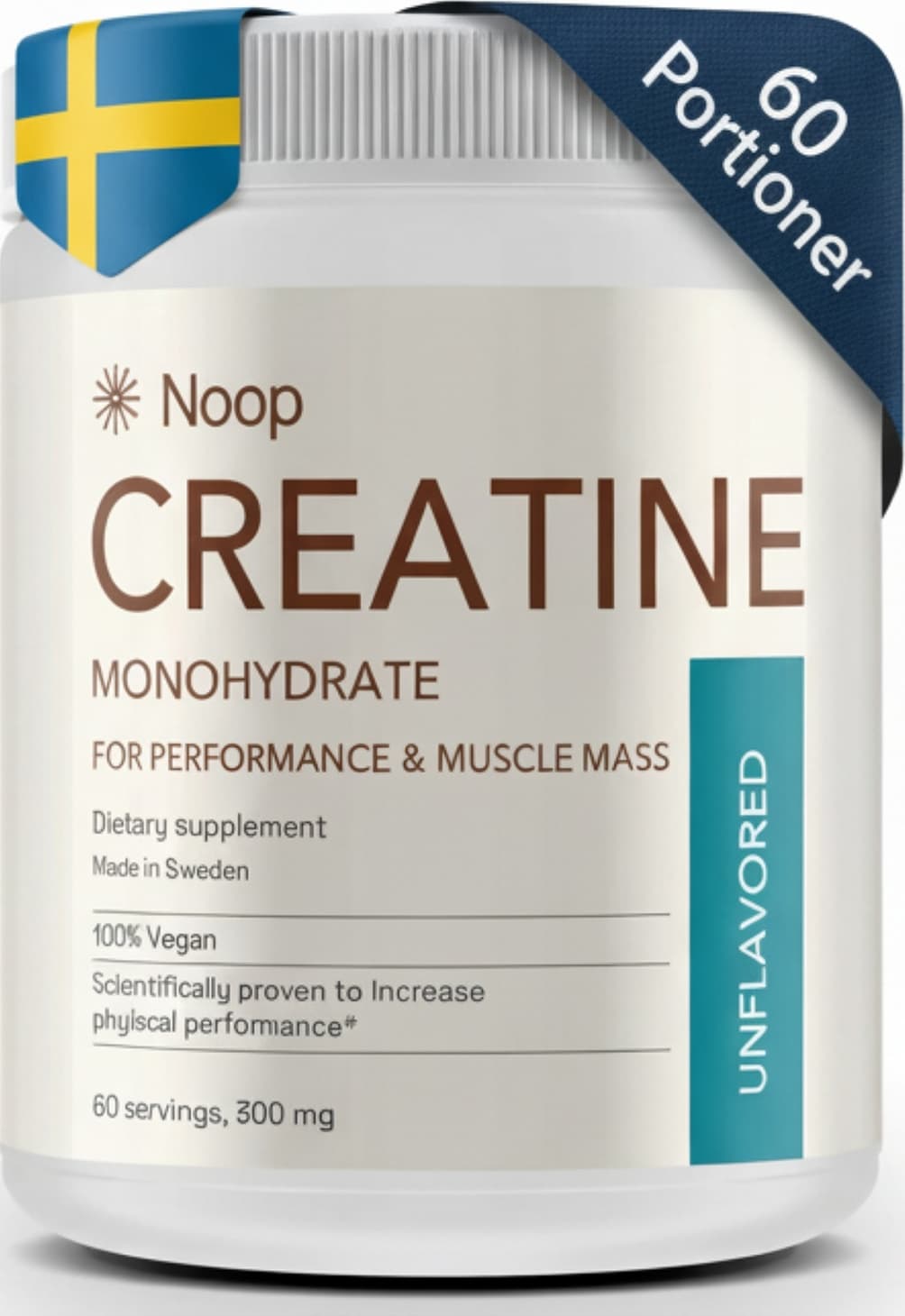 Kreatin Monohydrat 300g Noop, från Noop Life, i färgen white.