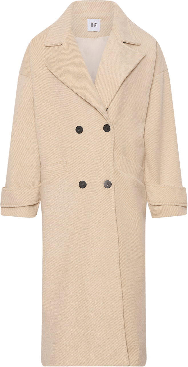 Bella, Long Coat - Light Creme, från Tiffany, i färgen light creme.