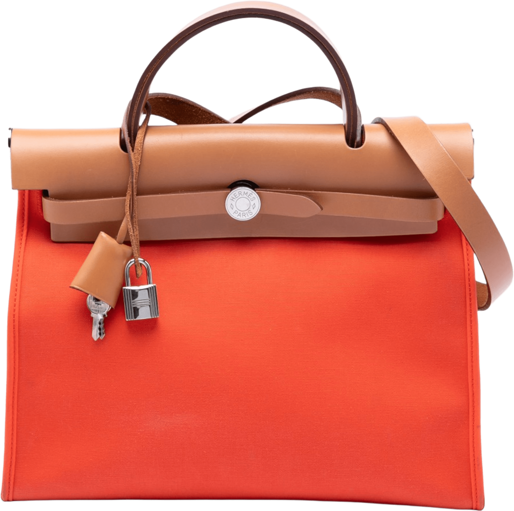 Hermès Toile Herbag Zip 31, från Luxclusif, i färgen dark orange.