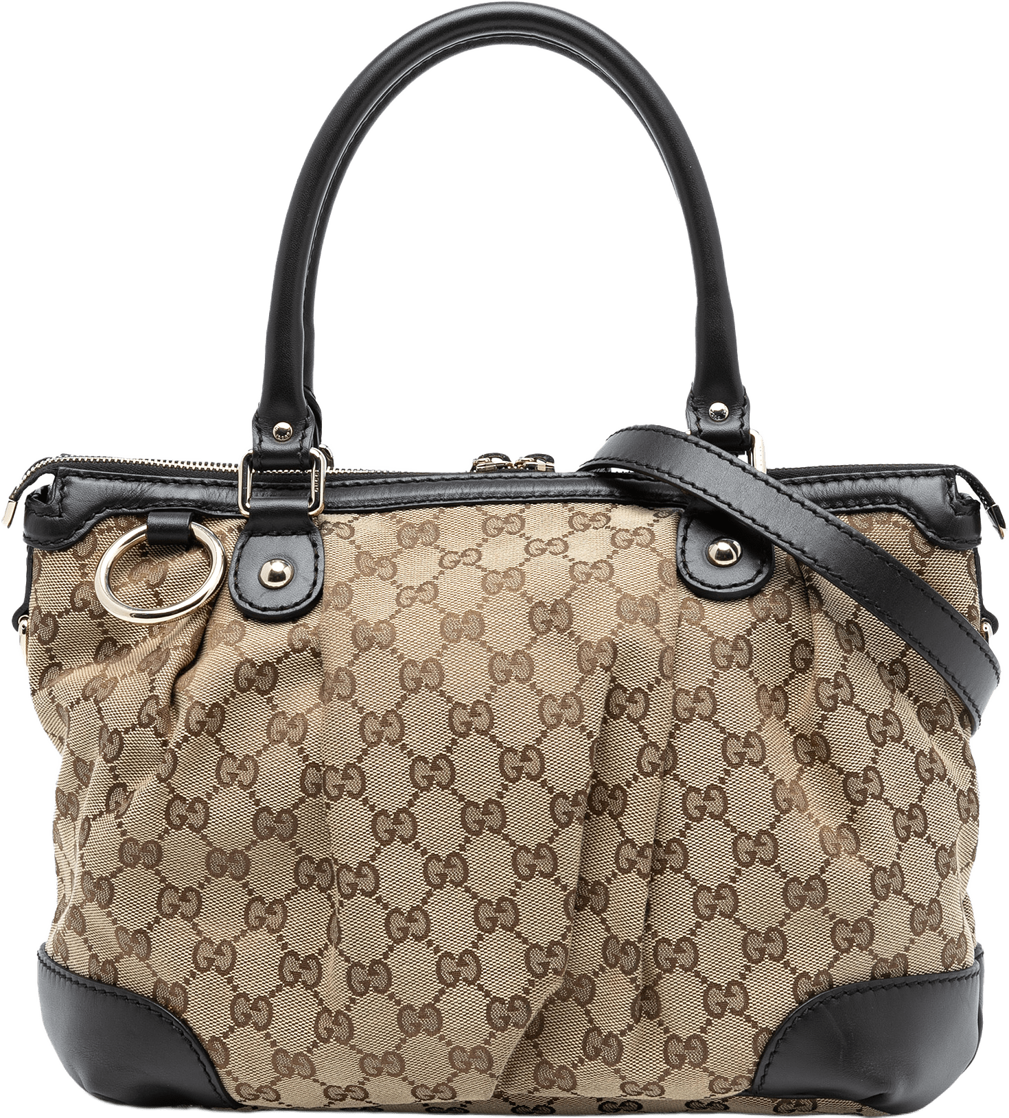 Gucci Gg Canvas Sukey Satchel, från Luxclusif, i färgen beige.