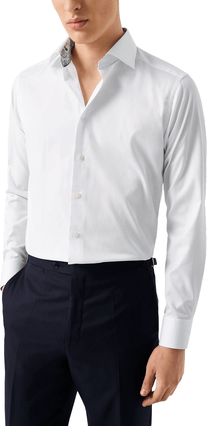 Enfärgad Skjorta Med Paisleyeffekt Slim Fit
