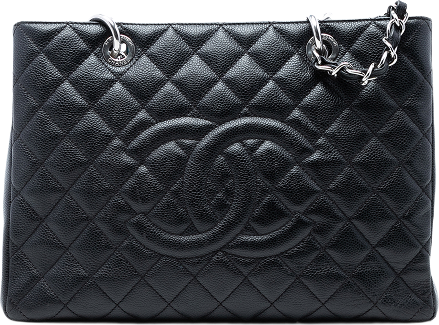 Chanel Caviar Grand Shopping Tote, från Luxclusif, i färgen svart.