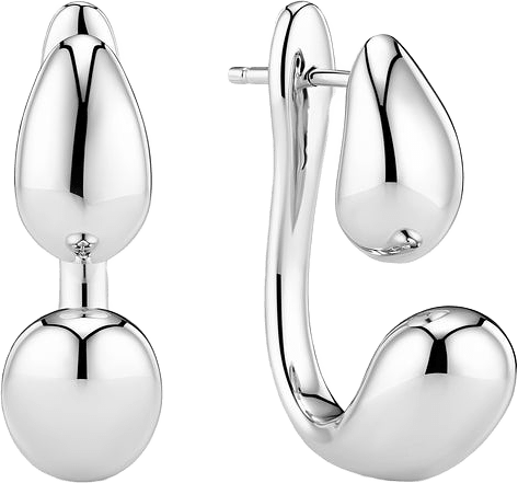 Goccia Due Pianura Grande Earrings, från Sif Jakobs Jewellery, i färgen silver.