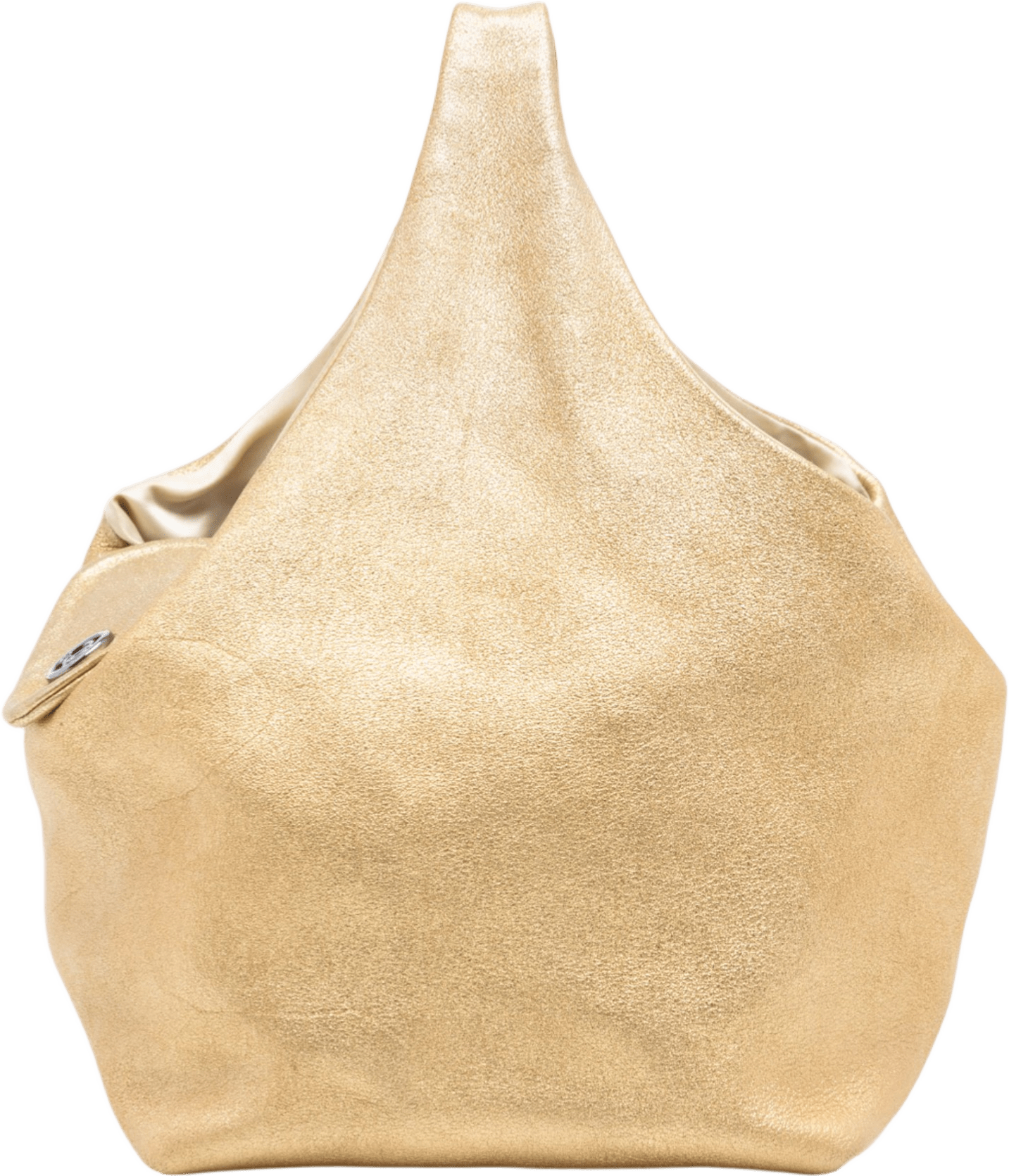 Chanel Cc Metallic Lambskin Hobo, från Luxclusif, i färgen gold.