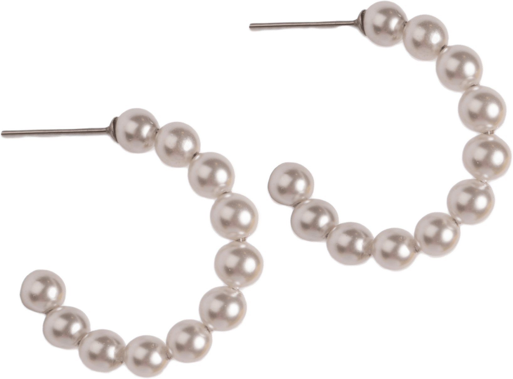 Belle Pearl Hoop Örhänge, från pfgSTOCKHOLM, i färgen white.