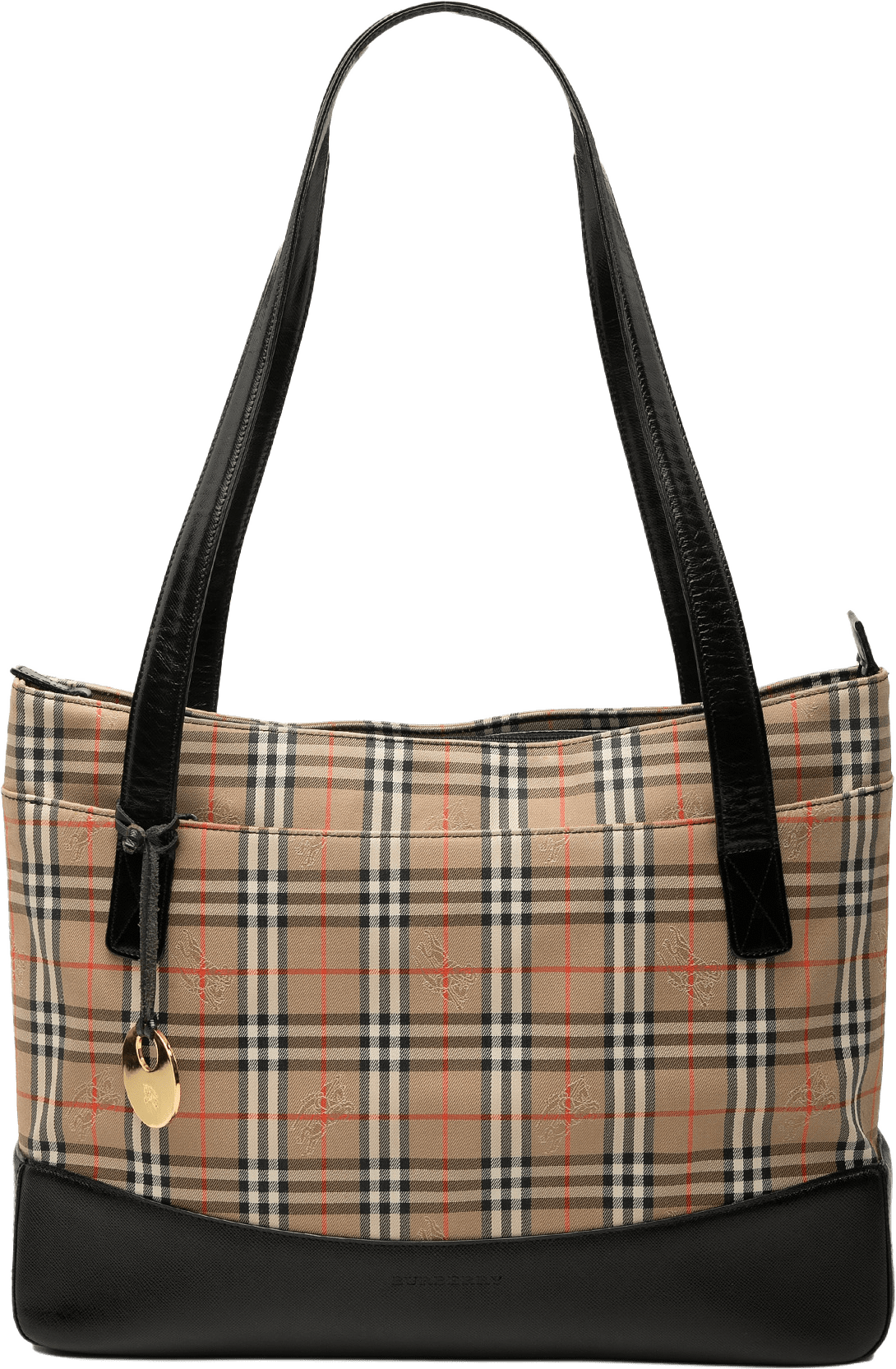 Burberry Haymarket Check Canvas Tote, från Luxclusif, i färgen beige.