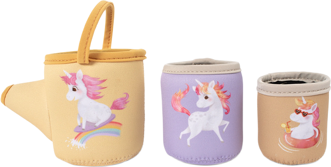 Neoprene Bath Toys – Unicorn Activity Cups, från Filibabba, i färgen multicolour.