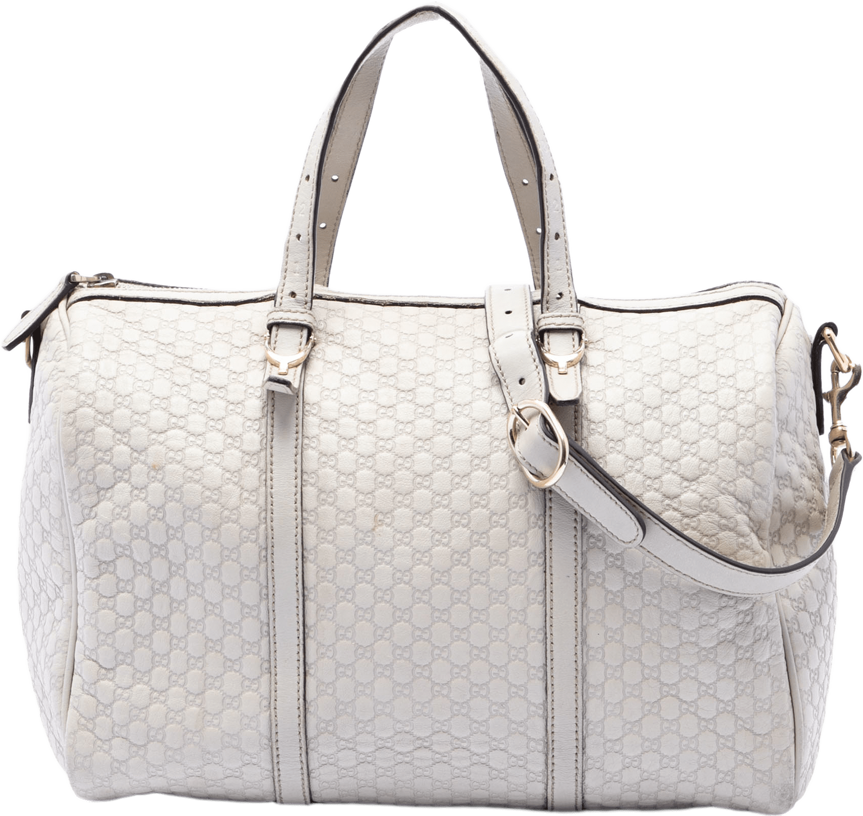 Gucci Microguccissima Nice Boston Bag, från Luxclusif, i färgen ivory.