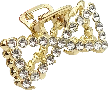 Liten Metalklämma Med Stenar, från Complement, i färgen gold.