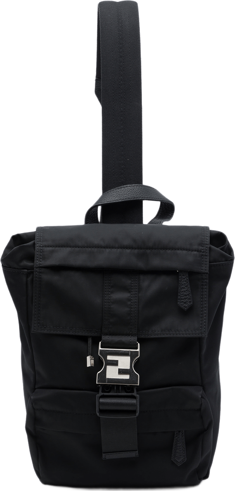 Fendi Small Fendiness Econyl Nylon Backpack, från Luxclusif, i färgen svart.