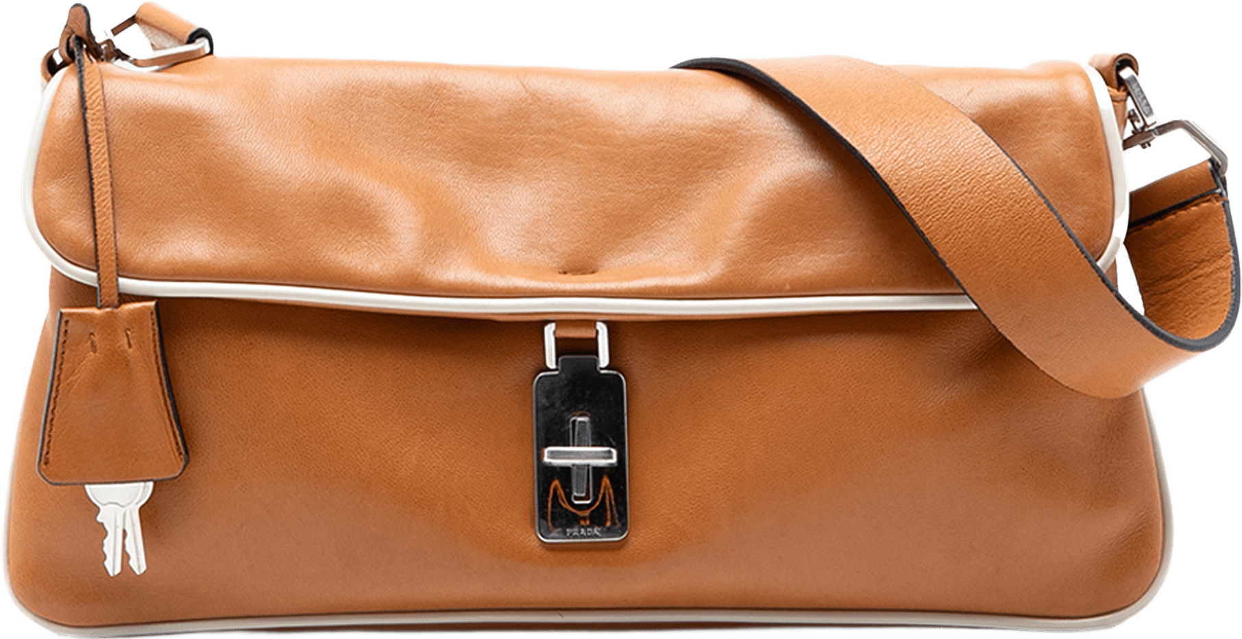 Prada Leather Shoulder Bag, från Luxclusif, i färgen brown.
