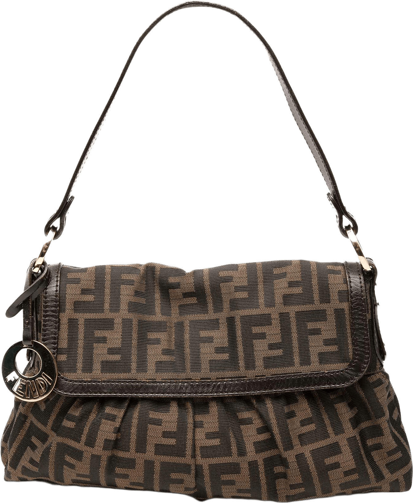 Fendi Small Zucca Canvas Chef Flap, från Luxclusif, i färgen brown.