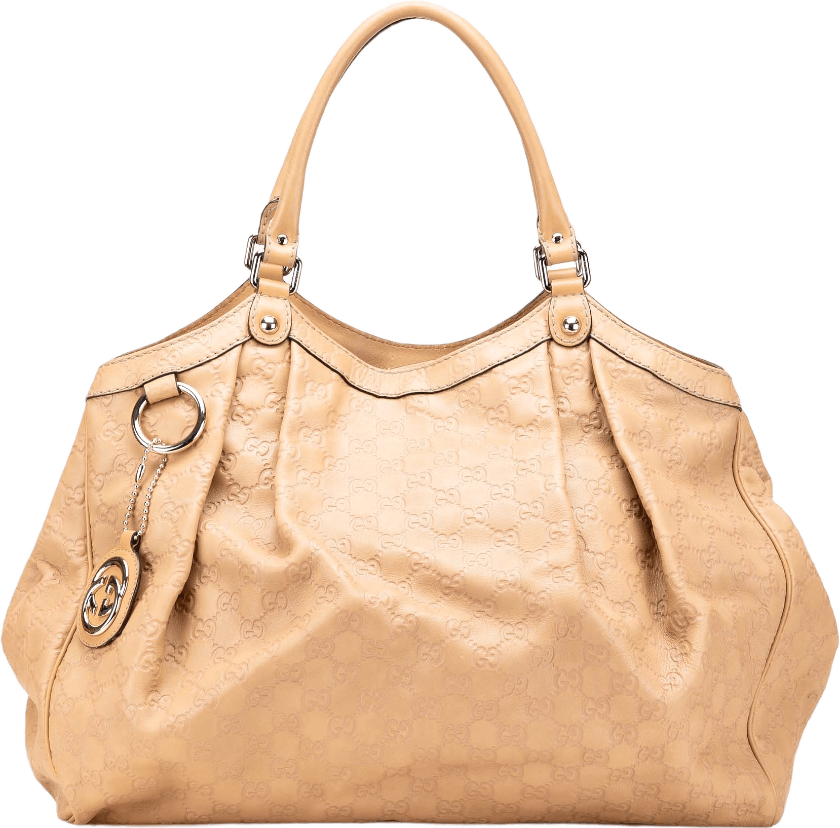 Gucci Large Guccissima Sukey Tote, från Luxclusif, i färgen beige.