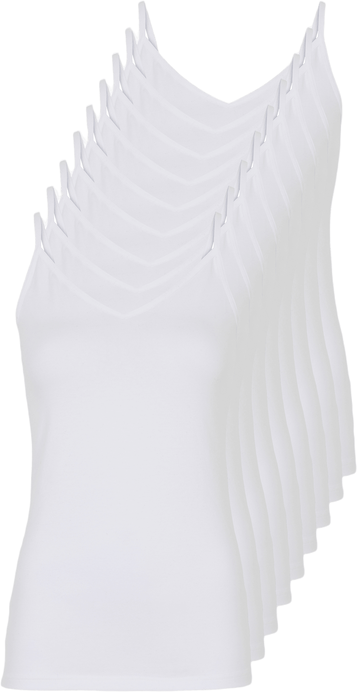 Ekologisk Bomull, Undertröja Tynd Axelband, 9-pack, Vit, från Decoy, i färgen white.