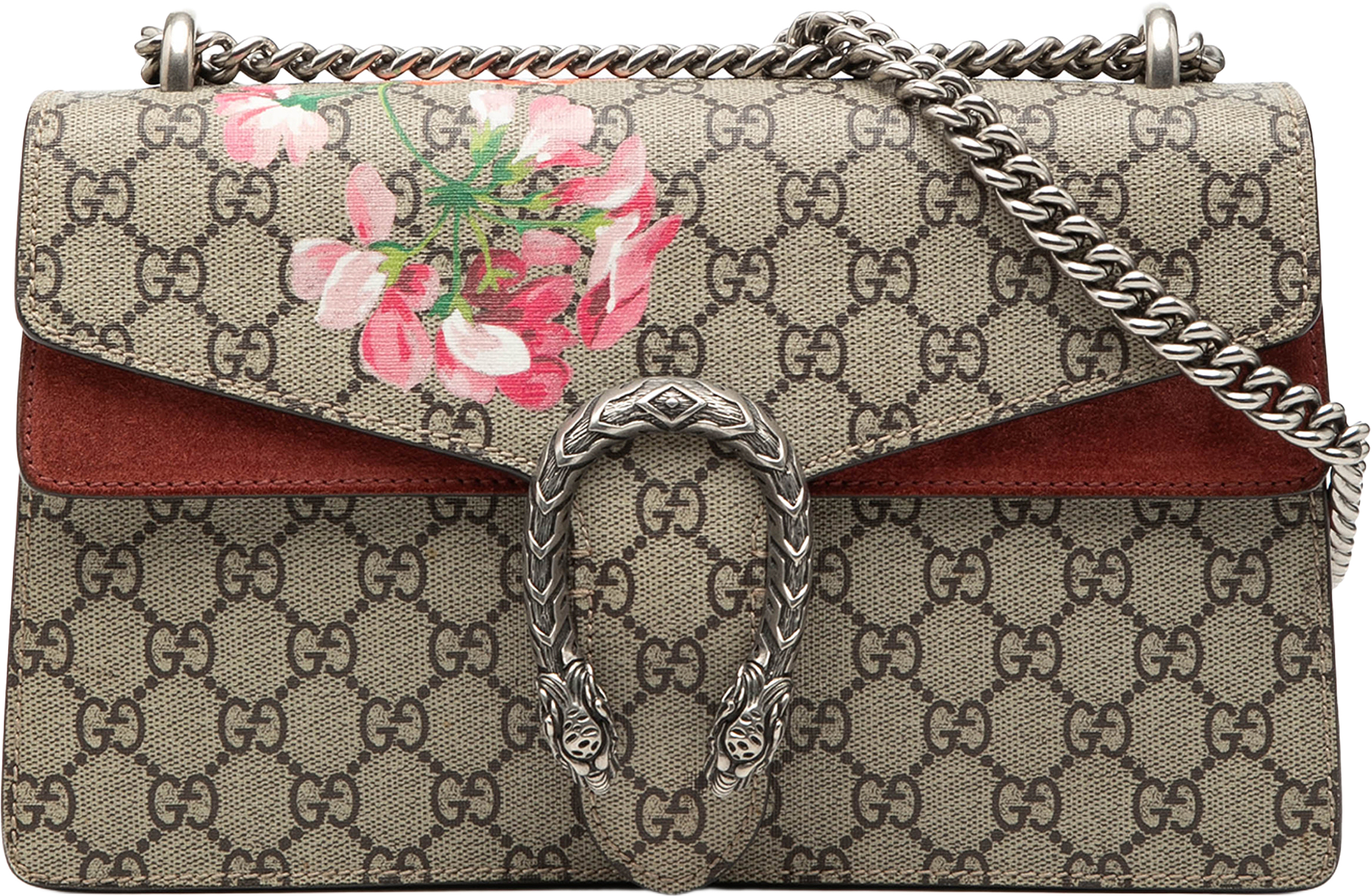 Gucci Small Gg Supreme Blooms Dionysus Shoulder Bag, från Luxclusif, i färgen beige.