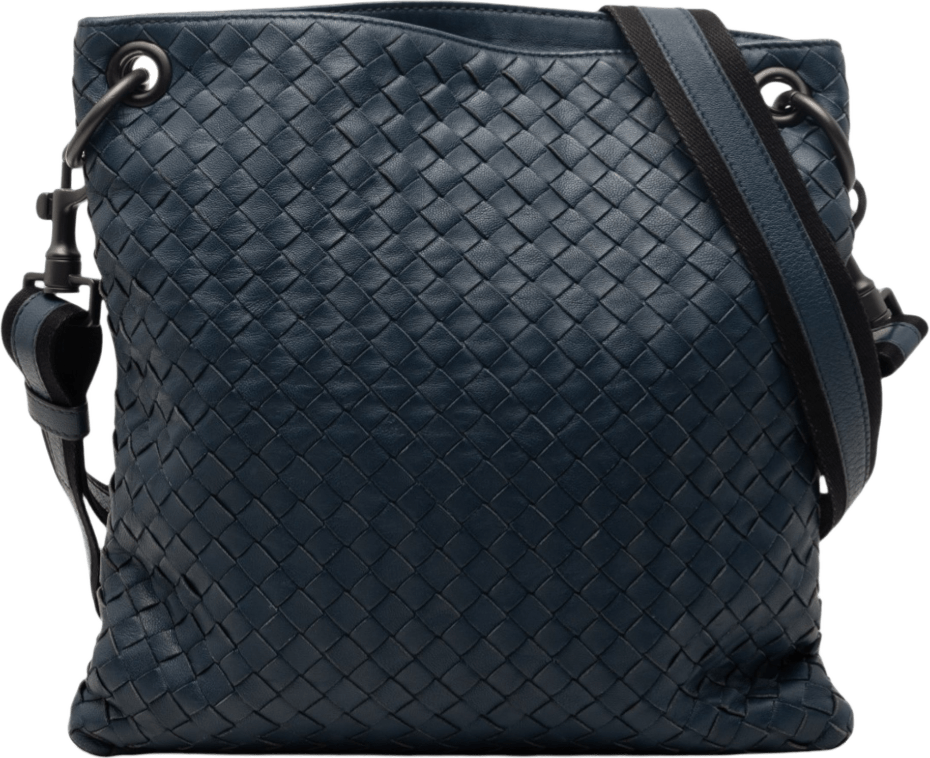 Bottega Veneta Nappa Intrecciato Crossbody, från Luxclusif, i färgen navy.
