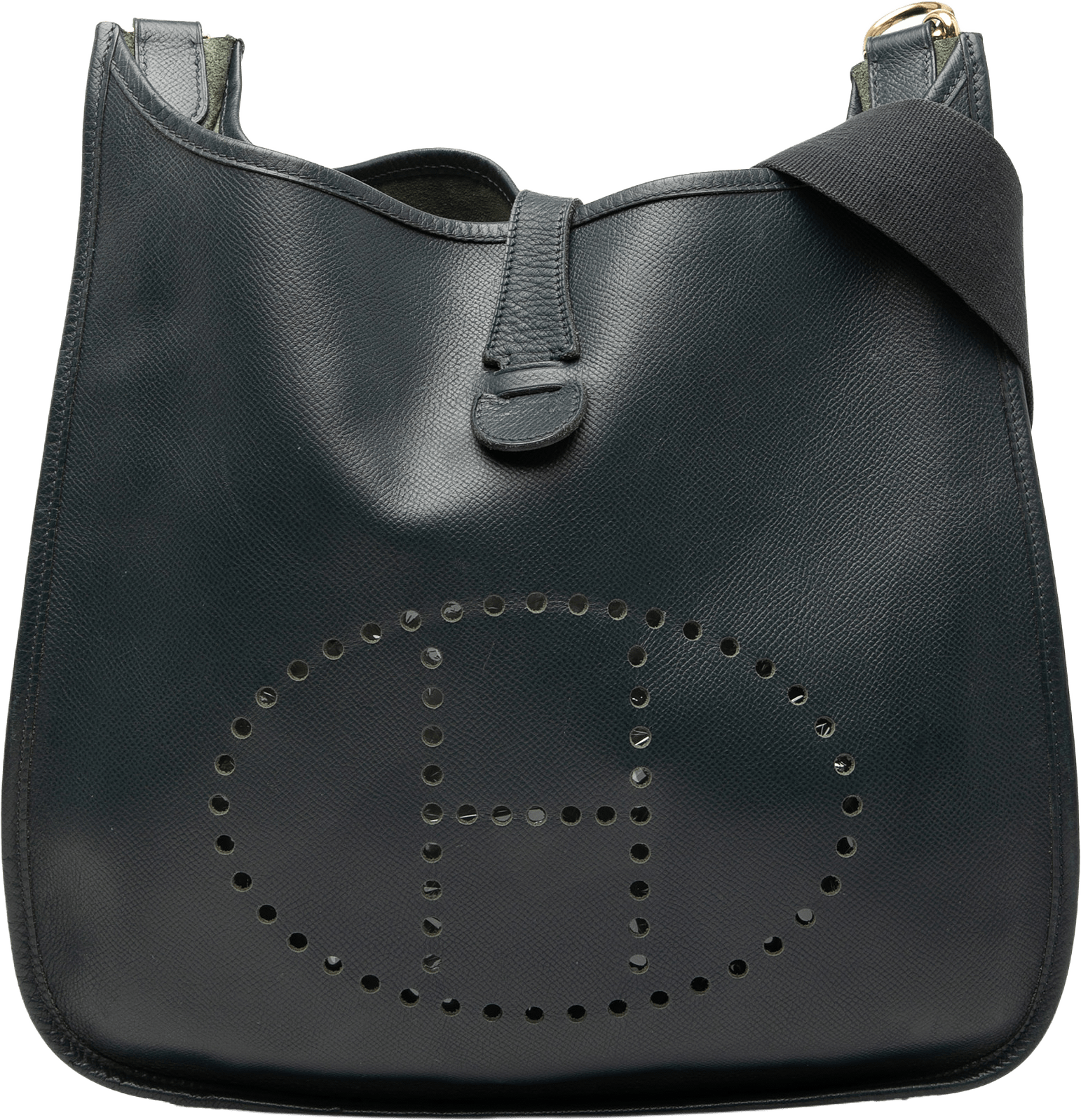 Hermès Clemence Evelyne Gm, från Luxclusif, i färgen navy.