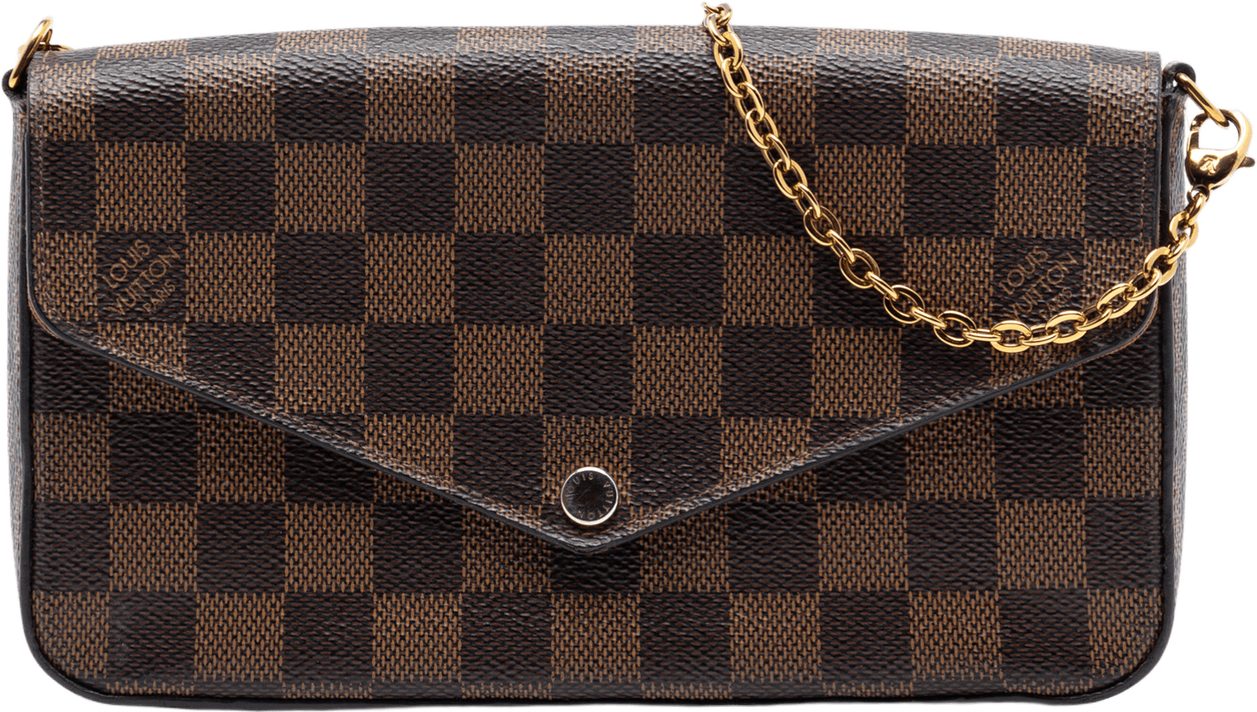 Louis Vuitton Damier Ebene Pochette Felicie, från Luxclusif, i färgen brown.