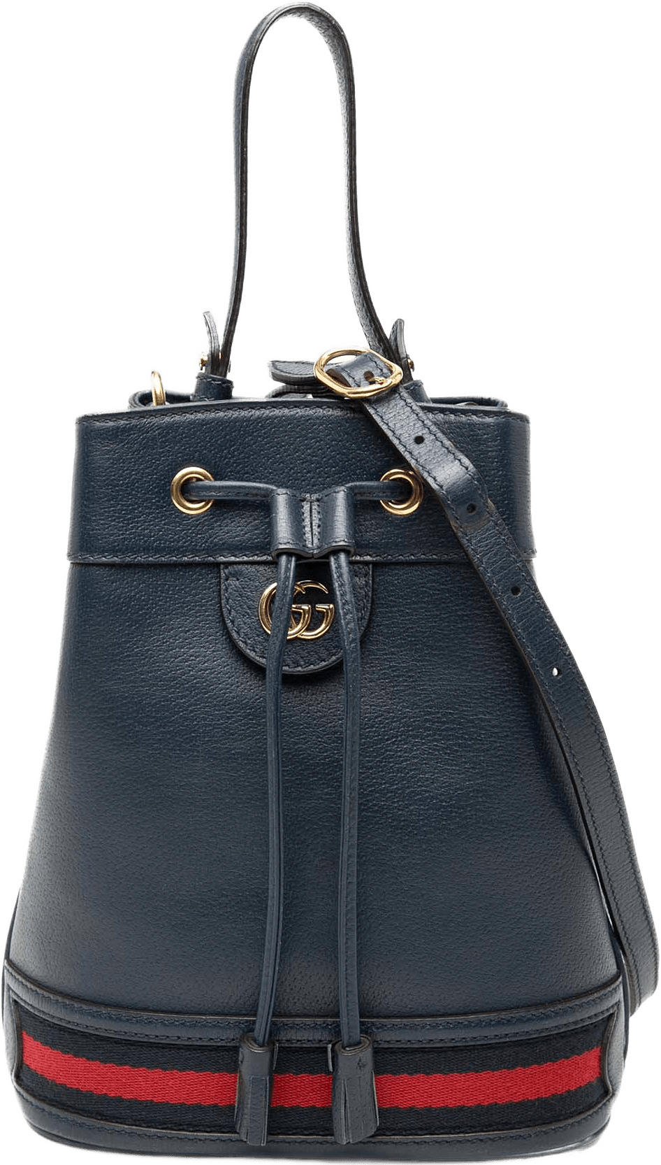 Gucci Gg Web Ophidia Bucket Bag, från Luxclusif, i färgen navy.