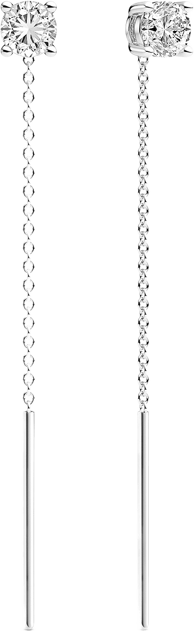 Princess Uno Lungo Earrings, från Sif Jakobs Jewellery, i färgen silver.
