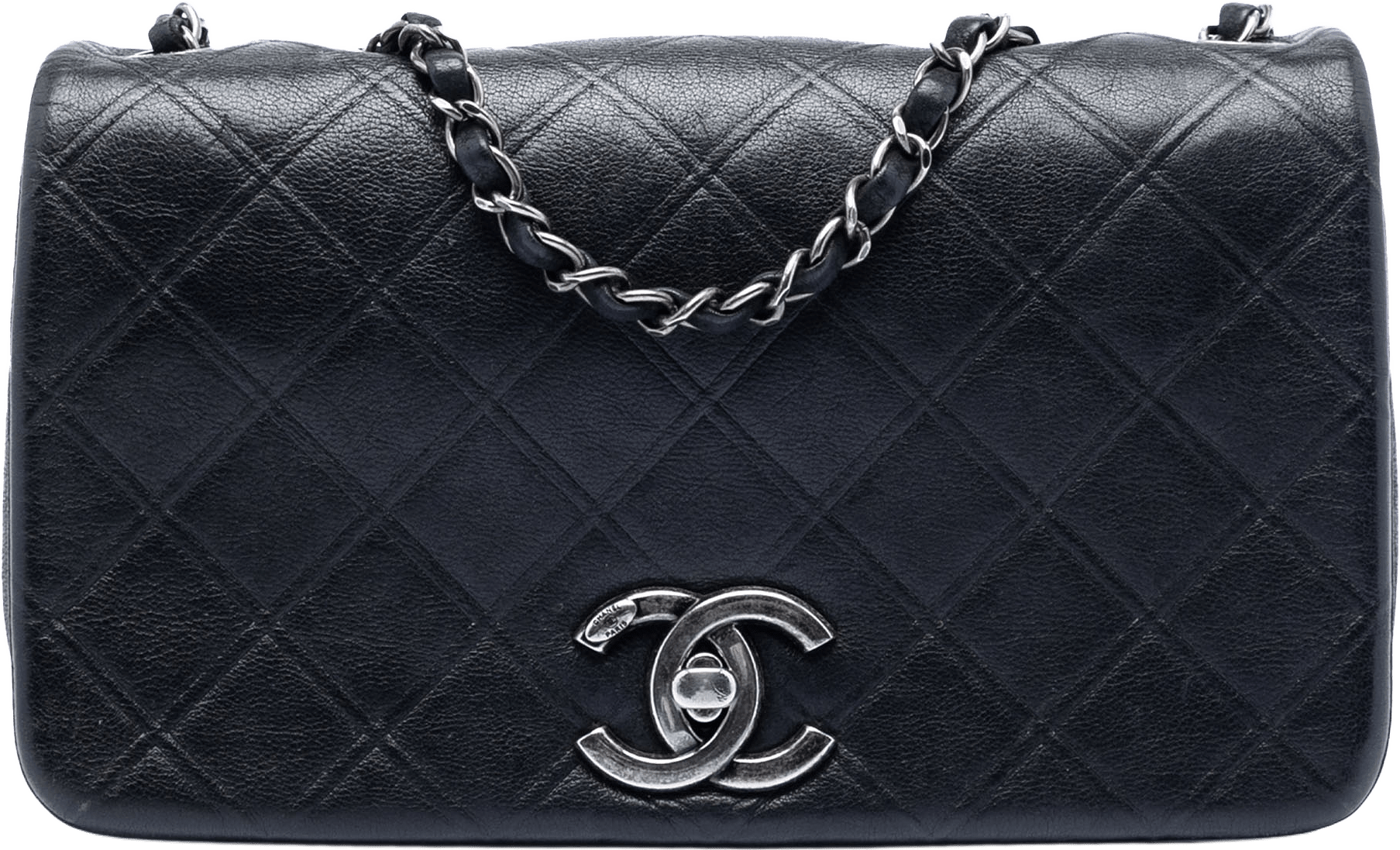 Chanel Medium Diamond Embossed Calfskin New Chic Flap, från Luxclusif, i färgen black.