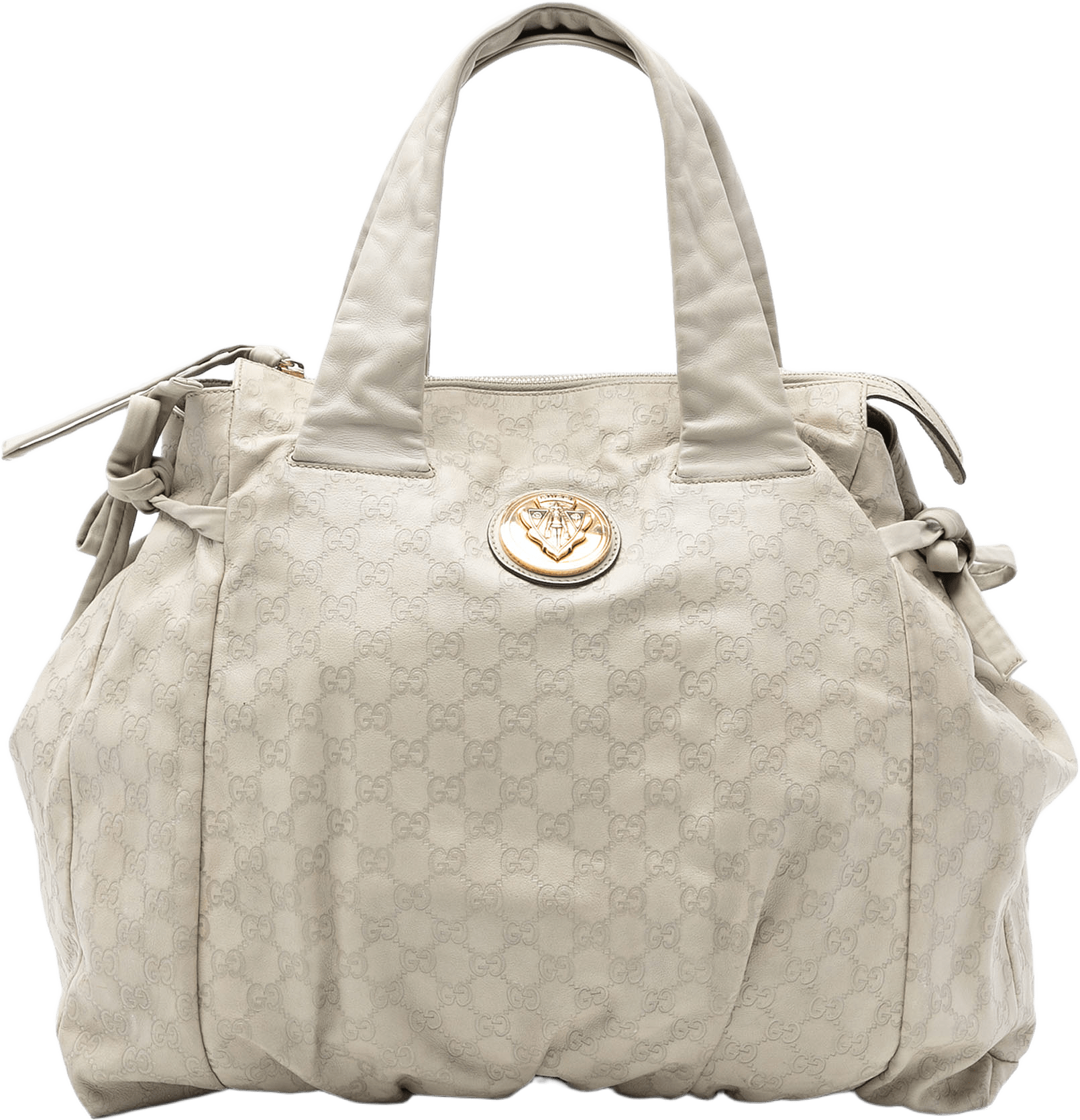 Gucci Large Guccissima Hysteria Tote, från Luxclusif, i färgen white.