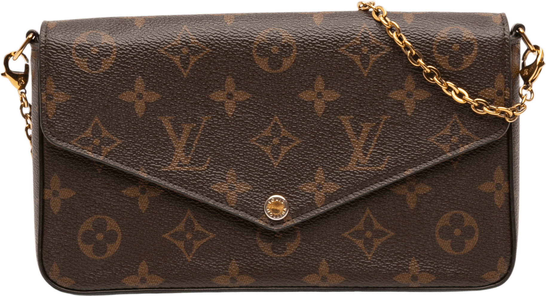 Louis Vuitton Monogram Pochette Felicie, från Luxclusif, i färgen brown.