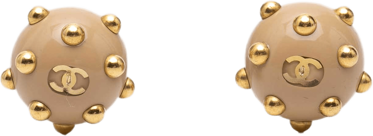 Chanel Resin Strass Rain Drop Clip On Earrings, från Luxclusif, i färgen guld.