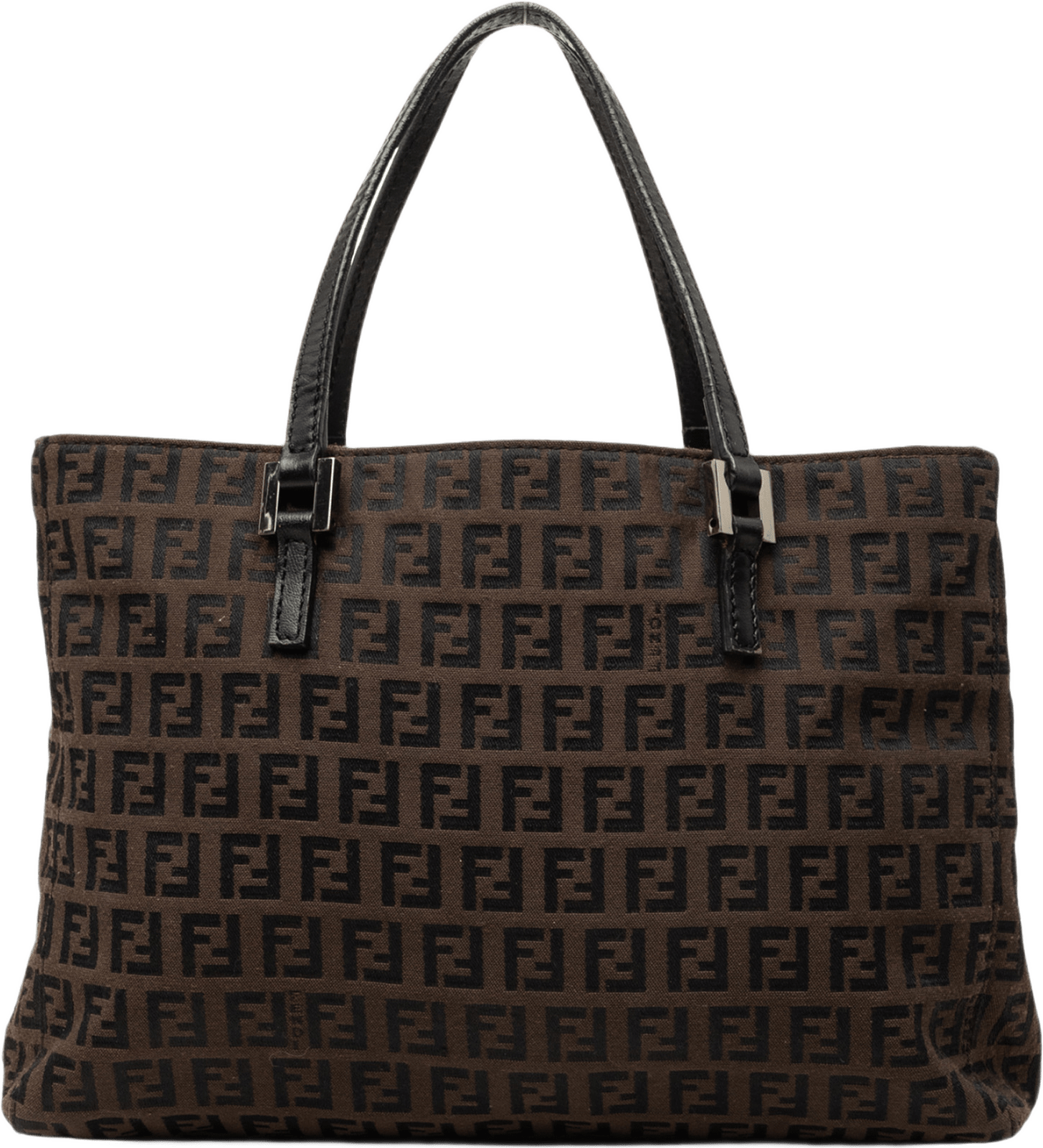 Fendi Zucchino Canvas Handbag, från Luxclusif, i färgen brun.