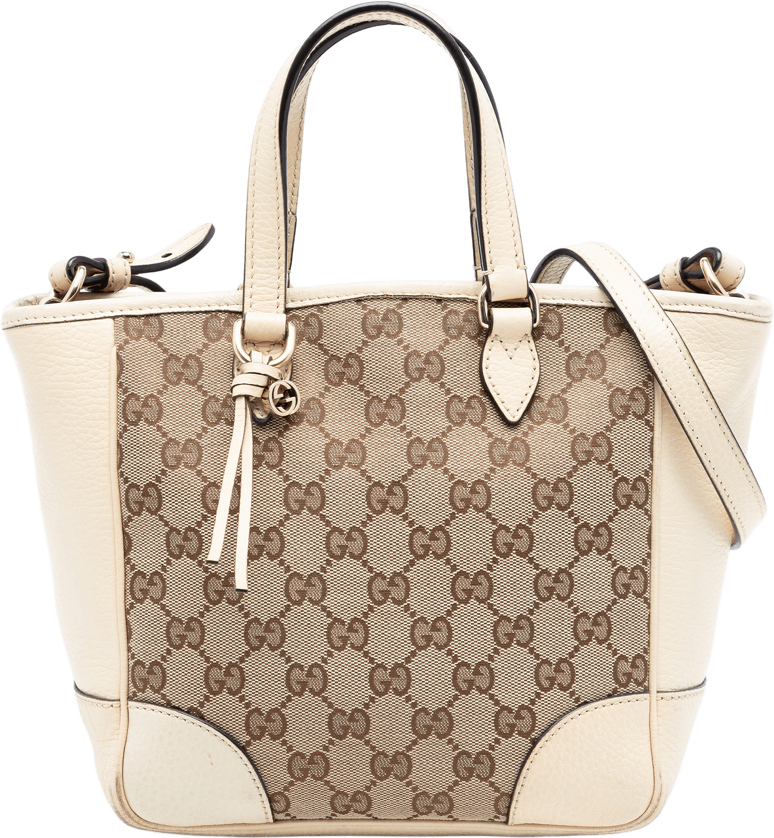 Gucci Small Gg Canvas Bree Satchel, från Luxclusif, i färgen beige.