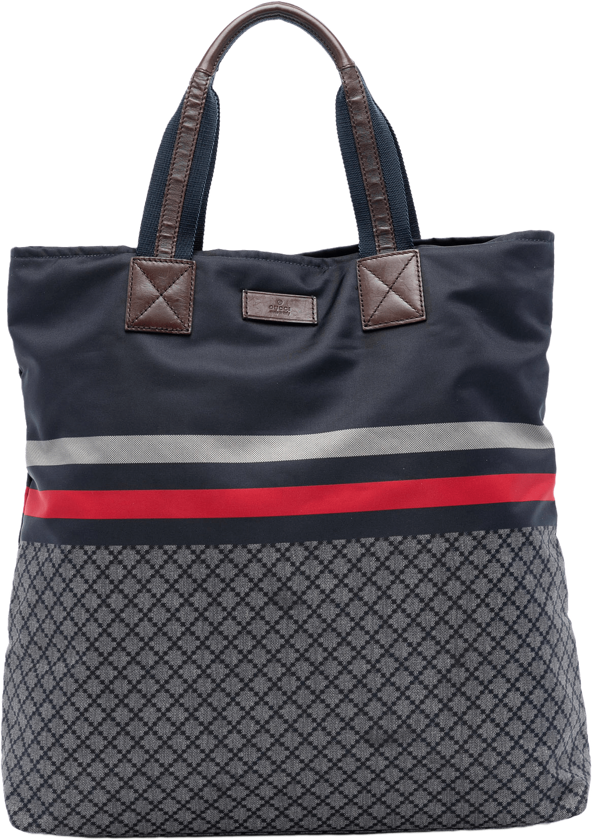 Gucci Diamante Web Nylon Tote, från Luxclusif, i färgen navy.