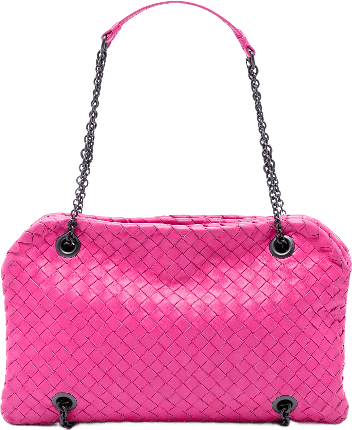 Bottega Veneta Nappa Intrecciato Duo Shoulder Bag, från Luxclusif, i färgen rosa.