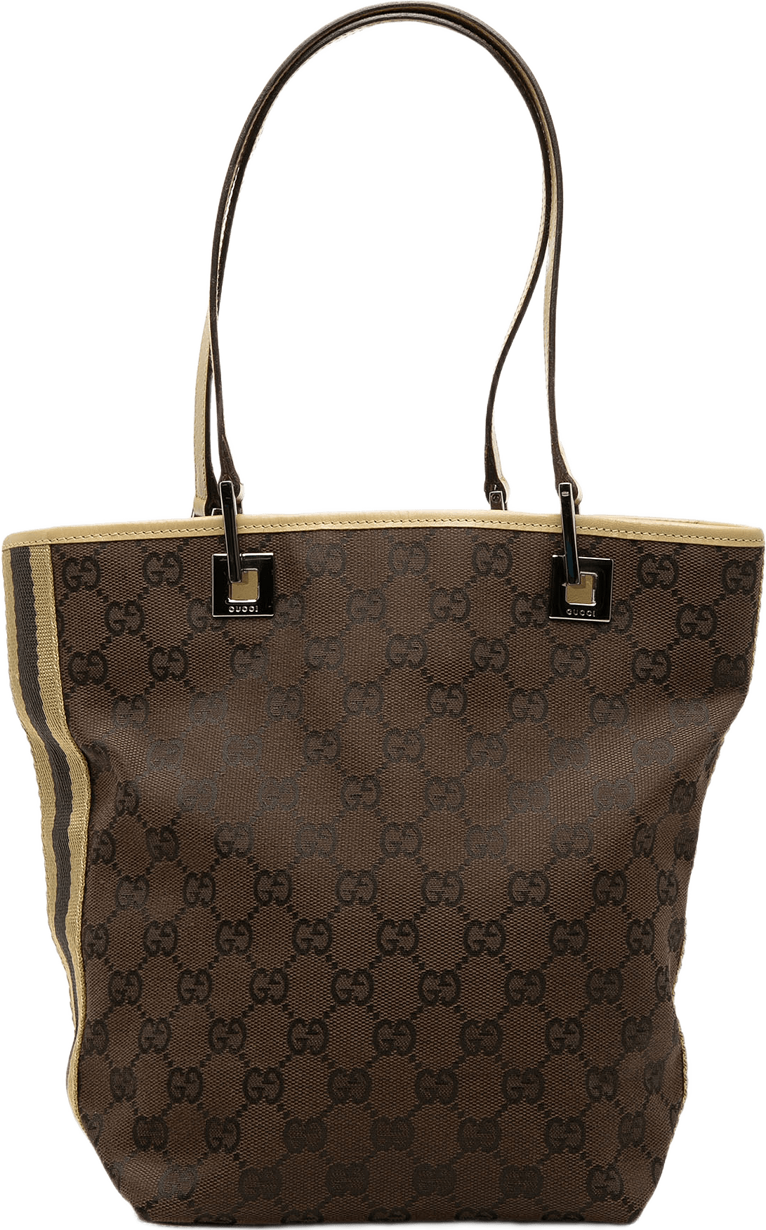 Gucci Gg Canvas Web Shoulder Bag, från Luxclusif, i färgen brun.