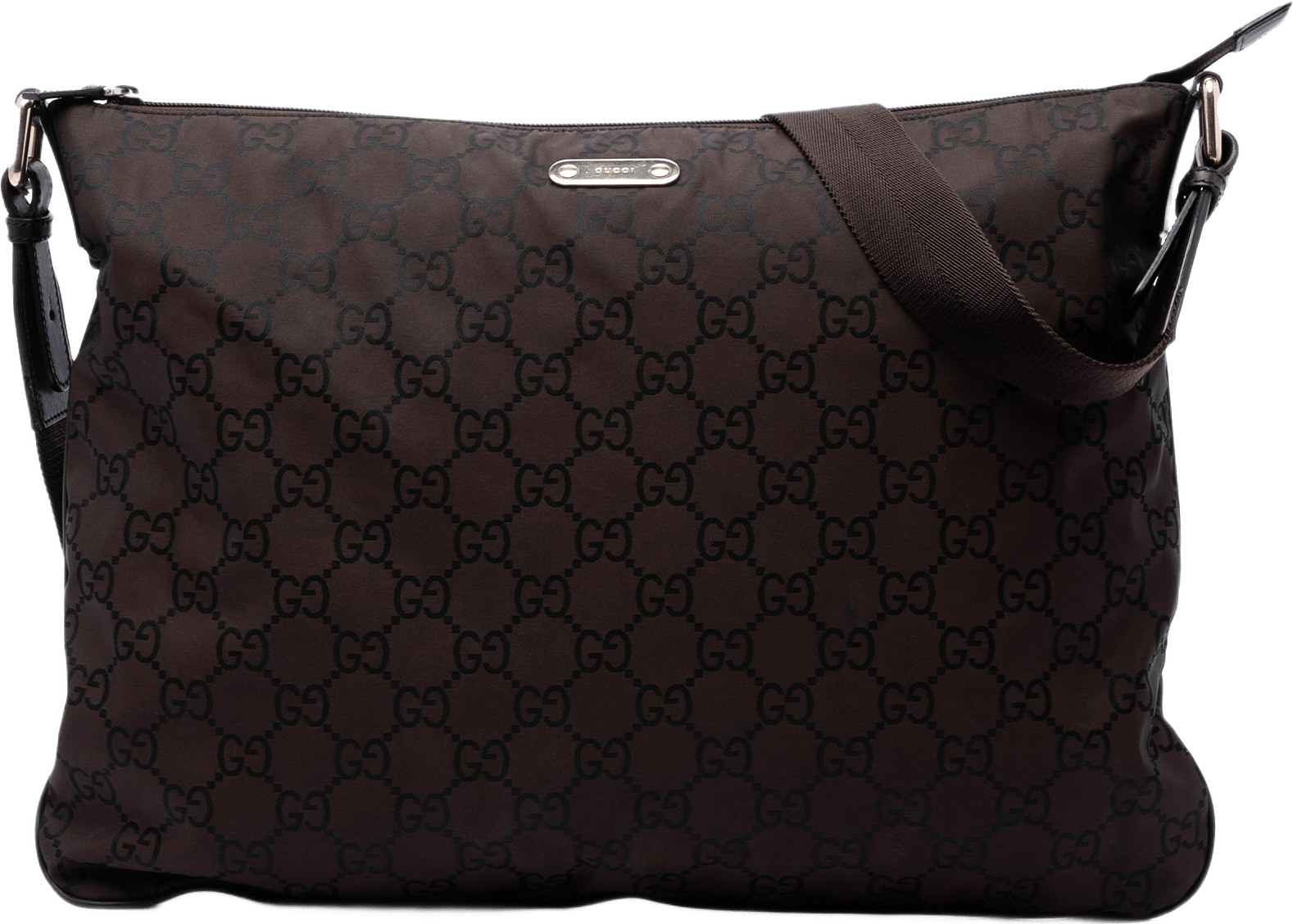 Gucci Gg Nylon Crossbody, från Luxclusif, i färgen brun.