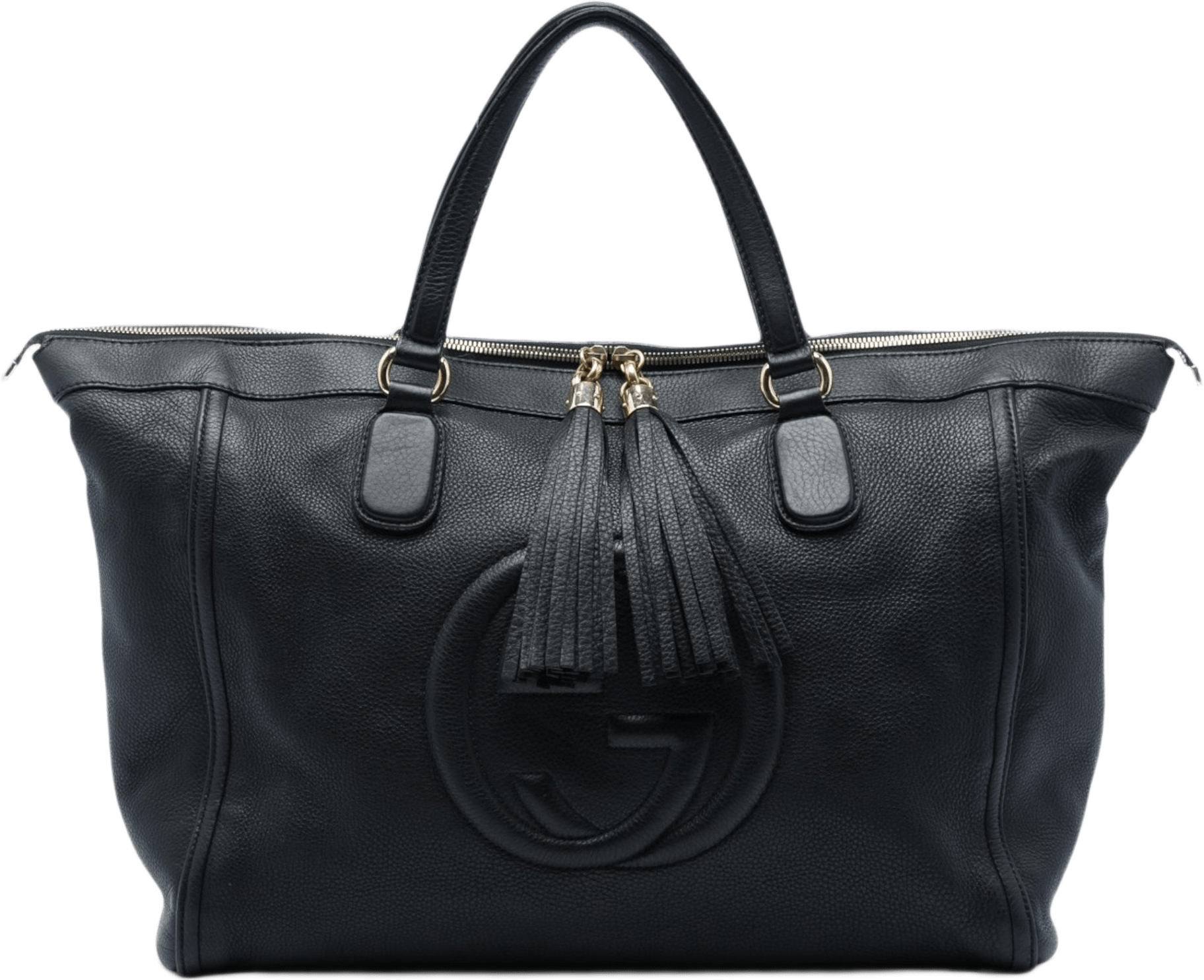 Gucci Large Calfskin Soho Working Tote, från Luxclusif, i färgen svart.
