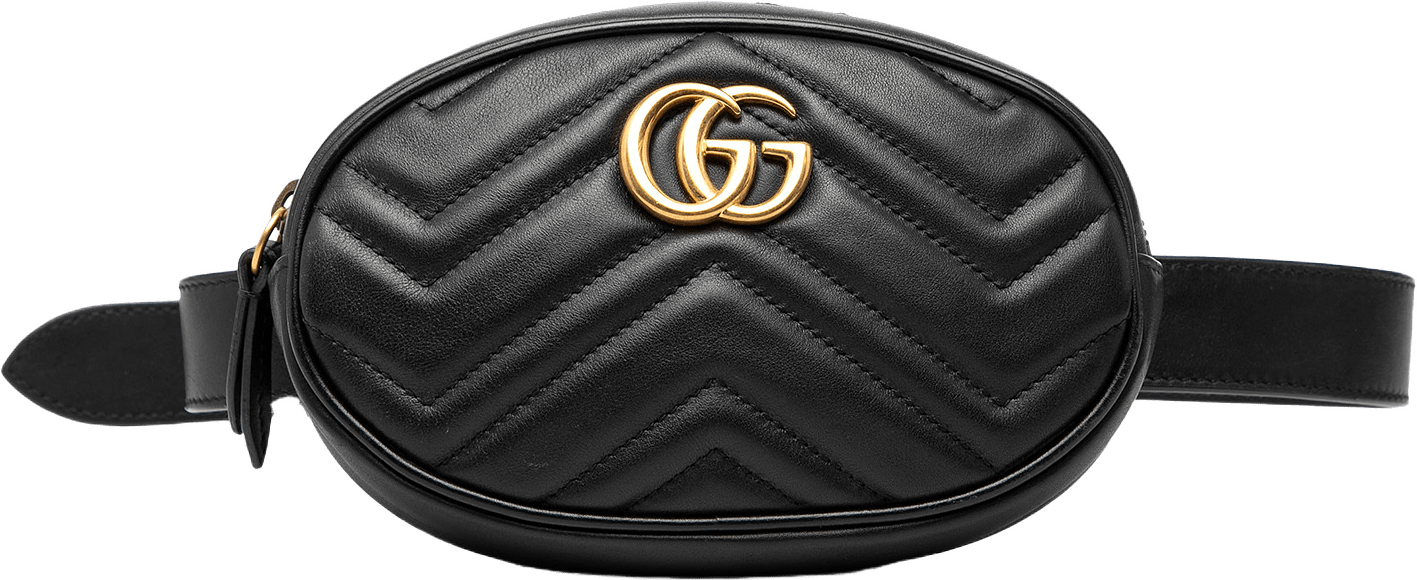 Gucci Gg Marmont Matelasse Leather Belt Bag, från Luxclusif, i färgen black.