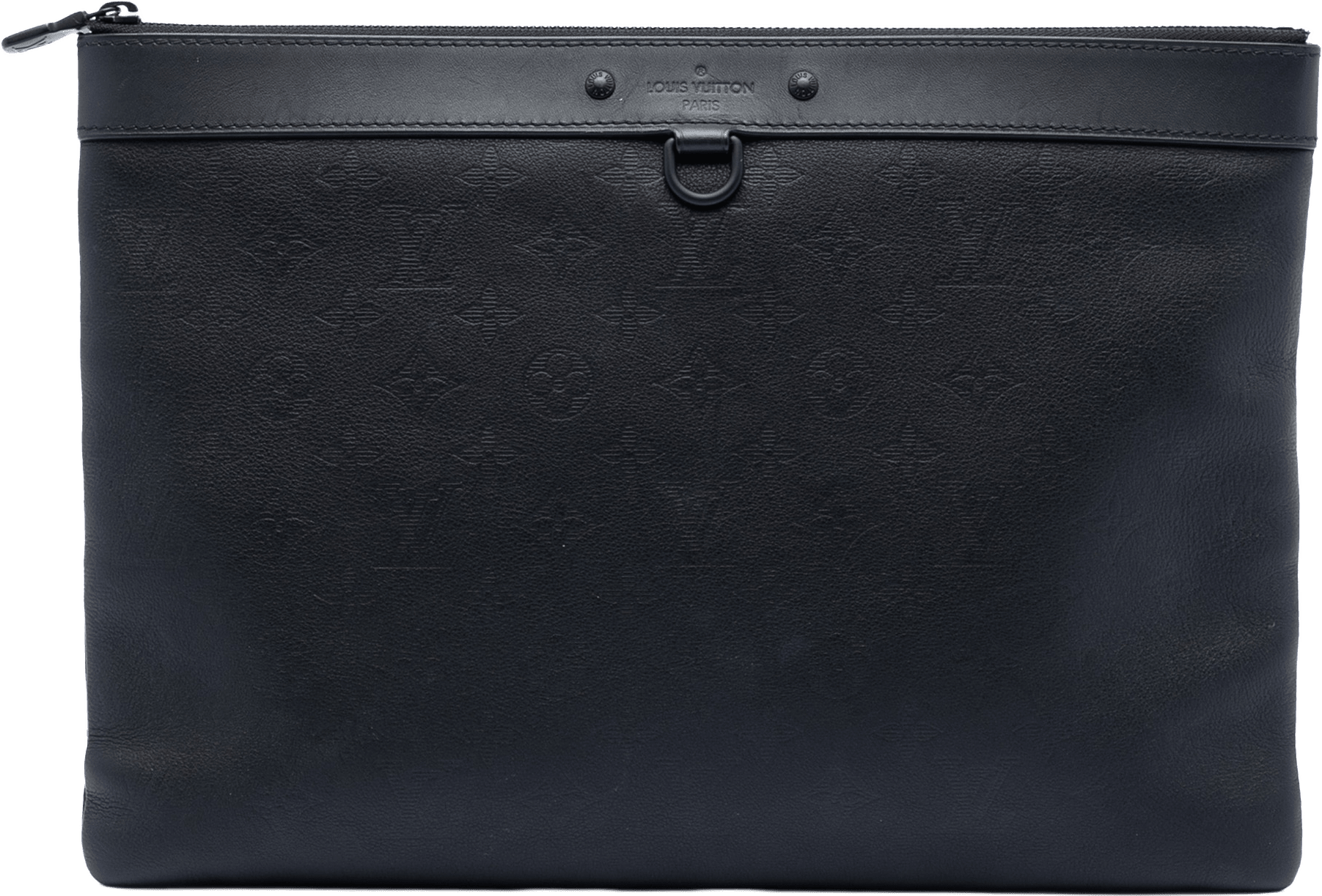 Louis Vuitton Monogram Shadow Discovery Pochette, från Luxclusif, i färgen black.