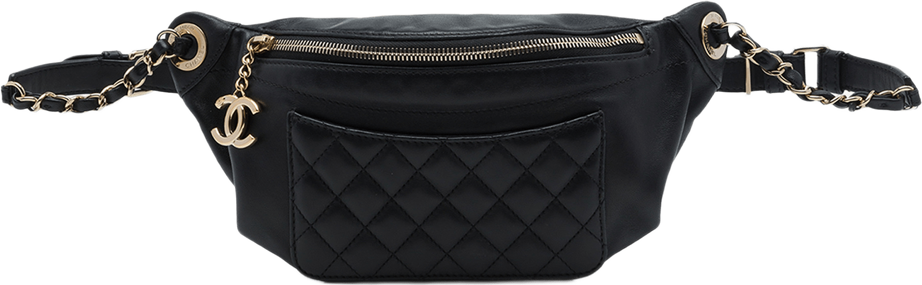 Chanel Quilted Lambskin Classic Bi Waist Bag, från Luxclusif, i färgen svart.