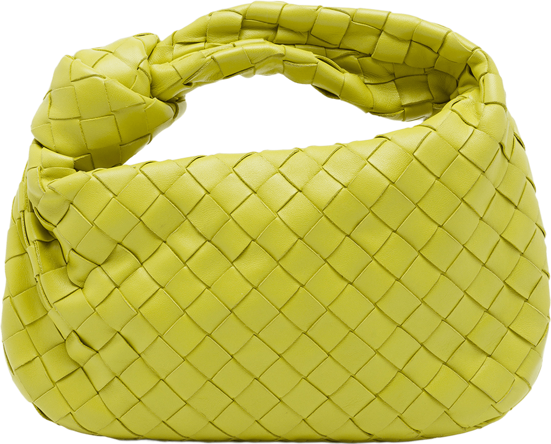 Bottega Veneta Mini Nappa Intrecciato Jodie, från Luxclusif, i färgen gul.
