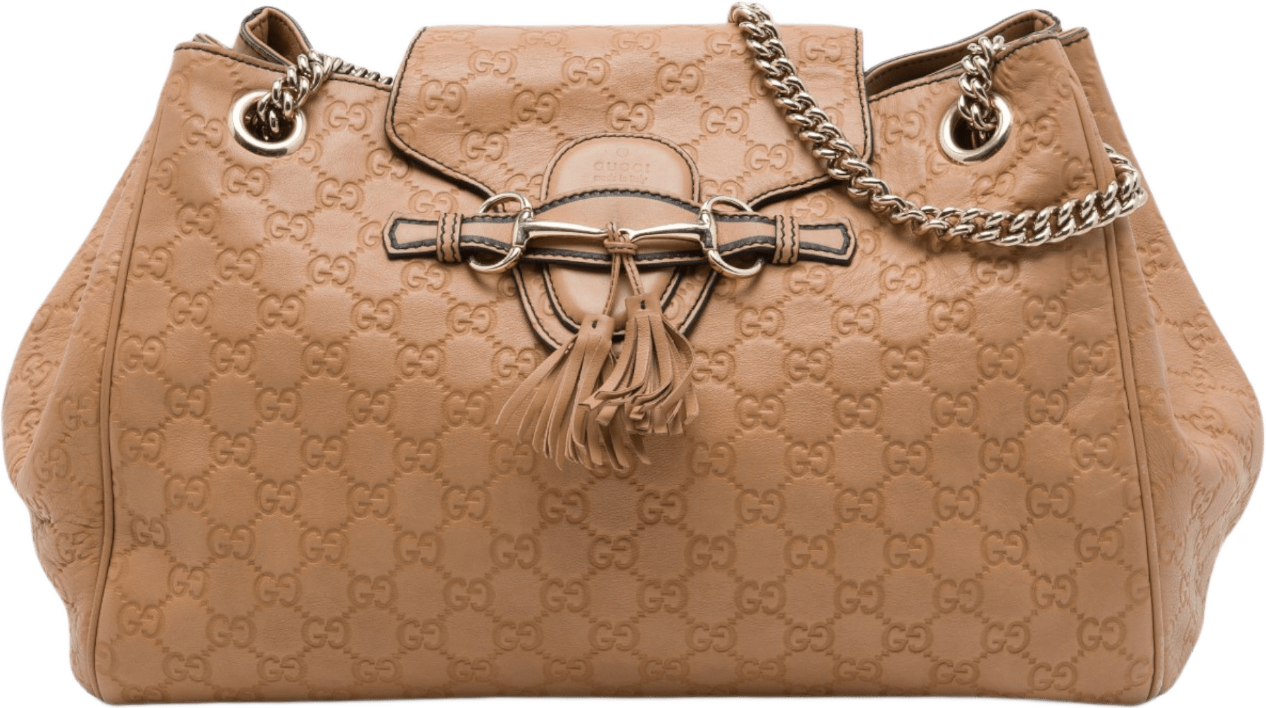 Gucci Large Guccissima Emily Tote, från Luxclusif, i färgen brun.