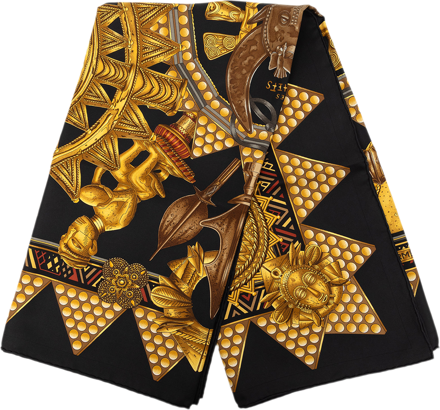 Hermès L Or Des Chefs Silk Scarf 90, från Luxclusif, i färgen black.