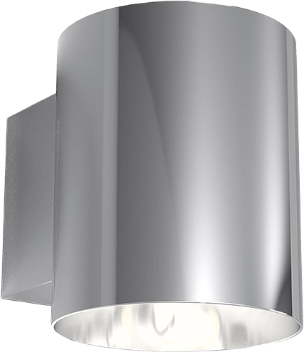 Vägglampa Evoke S, från Herstal, i färgen krom/krom.