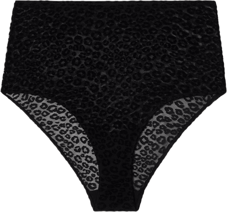 Mesh Highwaist Briefs, från Understatement, i färgen black leopard.